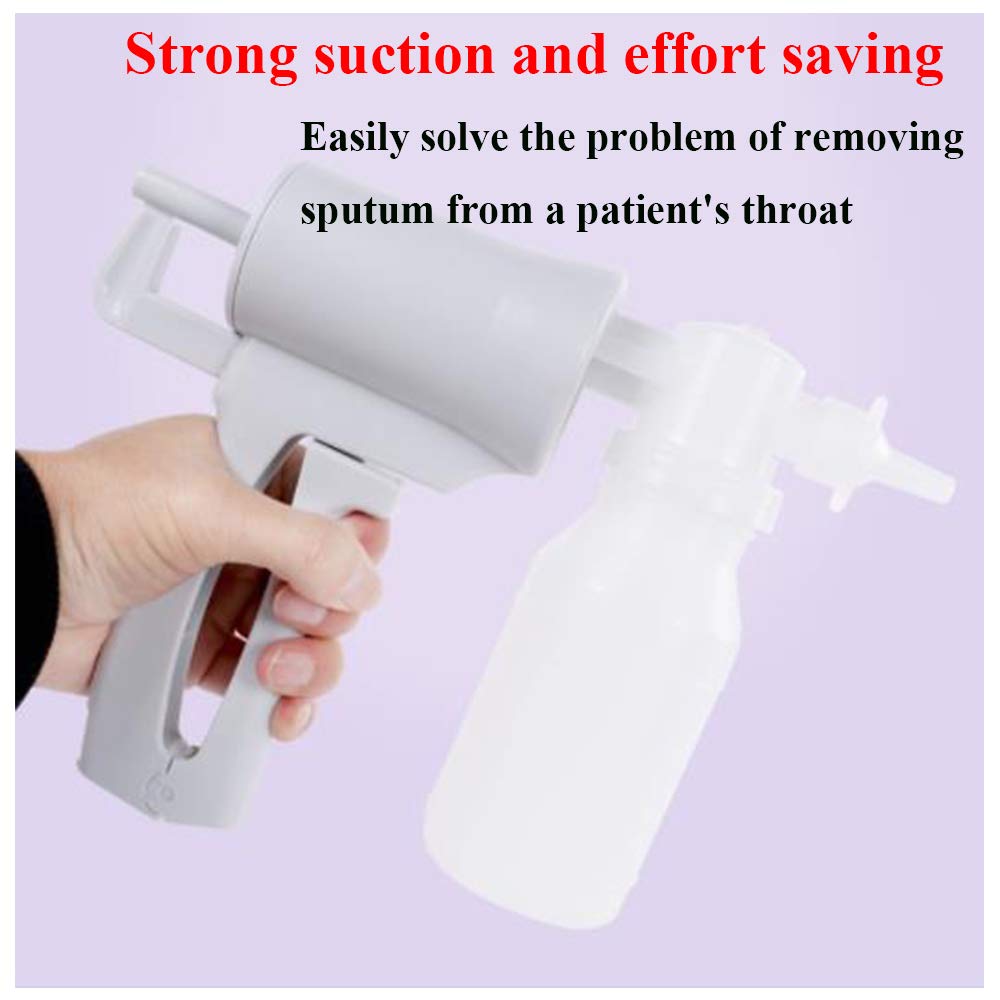 ASZX Manual Suction Pump with 2 Soft Catheters,Portable Phlegm Mucus Secretion Machine,Sputum
