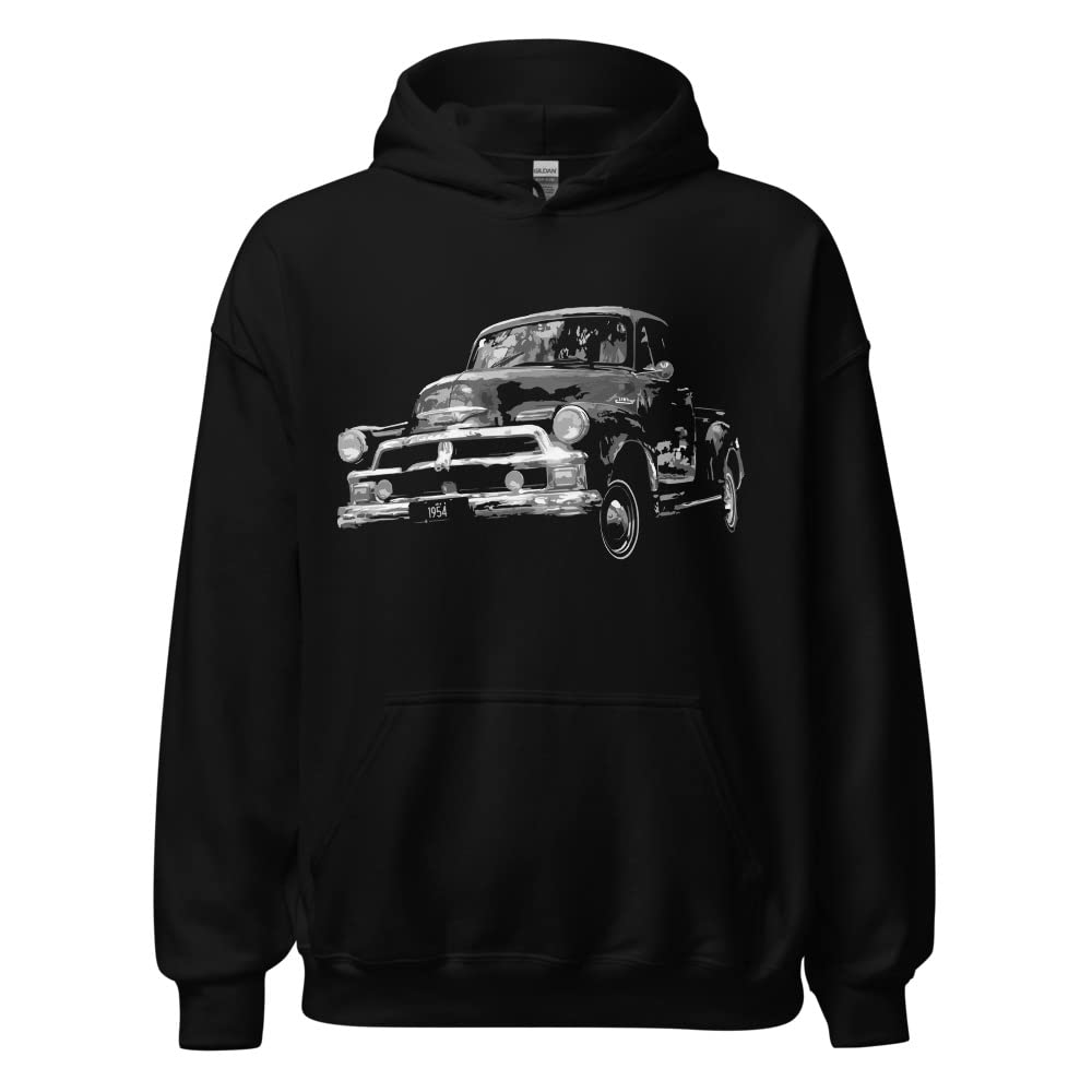 1954 Chevy 3100 Antique Black Pickup Truck American Automotive Nostalgia bluza z kapturem