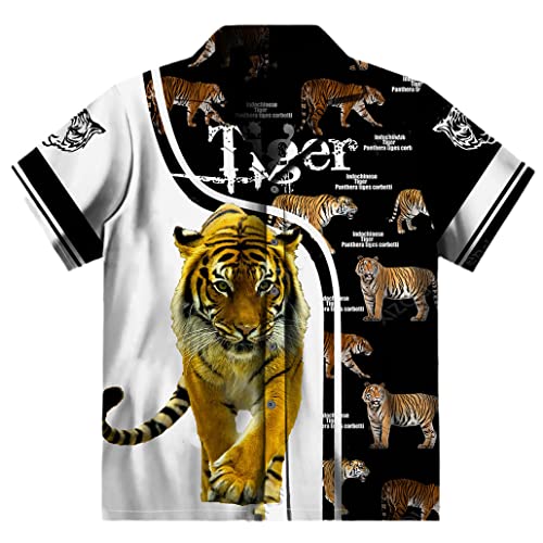Chemise homme tigre 3D style hip-hop pour les soirées d'été