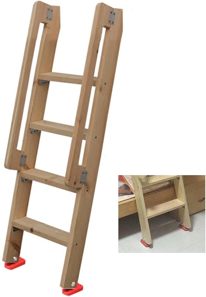 Rv Bunk Ladder with Hooks ＆ Non Slip Feet, Adjustable Retro