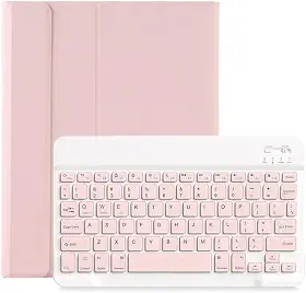 Capa Para Tablet Com Teclado Bluetooth Para 5ª/6ª Geração,iPad Air1/Air2,iPad Pro 9.7 Polegadas (Rosa, Teclado comum)