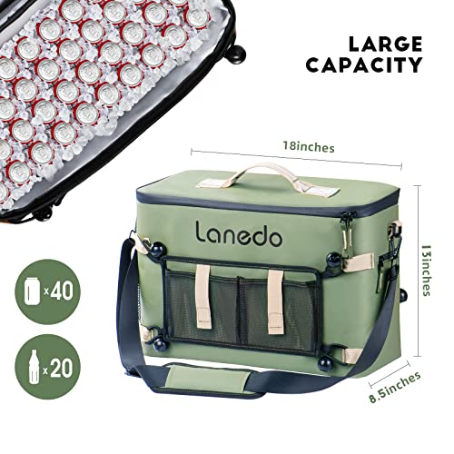 Lanedo 34can Collapsible SoftSided Cooler, Soft ice Bag, LeakProof