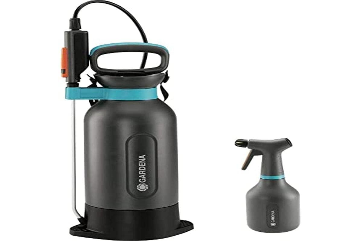 GARDENA Set PULVERIZADOR DE PRESIÓN PREVIA 5L Comfort + PULVERIZADOR DE Mano 0,75L Zona Ancha DE Apertura (120MM)