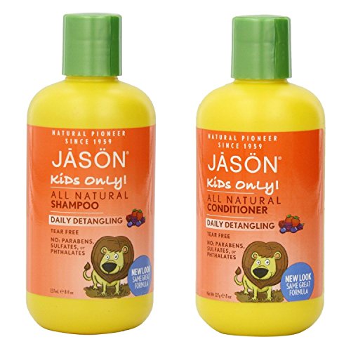 Jason Jason kids only! daily detangling shampoo and conditioner, 8 ounce bottle by jason natural