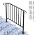 SPACEEUP Step Handrail Fit for 3 or 4 Steps Wrought Iron Handrail for Outdoor Steps Matte Black Stair Railings with Installation Kit