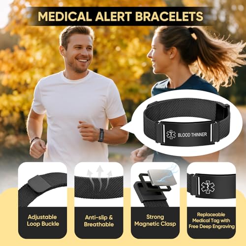 Pulsera médica ajustable VNOX para hombre y mujer miniatura 2