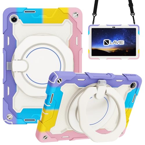 Aokil For NEC PC-TL103KAL LAVIE Tab Lite �P�[�X 10.1�^ 2025�N���f�� TL103/KAL (LAVIE Tab 10FHD4)�p �J�o�[ ��]�����O�t�� �ω��h�� �����h�~ ���w�\�� �ϏՌ� �n���h���t�� 