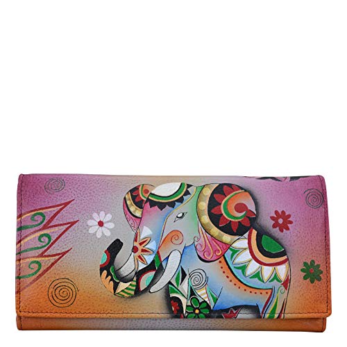 Anna by Anuschka Hand Painted Leather, Retro Elephant