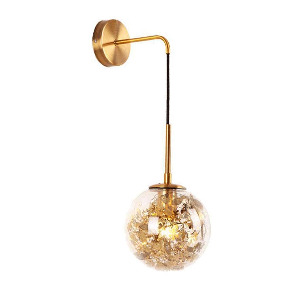 SXECAEPS Modern Metal Wall Lights with Glass Lampshade Indoor Lamp Illumination Fixture for Living Room Bedroom Hallway Mount Light，E27 Socket [Energy Class A +++]