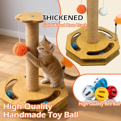 Rascador para gato torre 4 en 1 con juguete interactivo miniatura 3