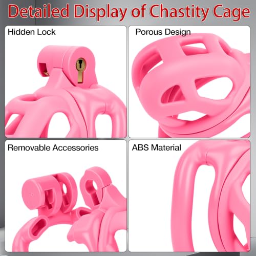Image of Male Chastity Cage with Elastic Belt & Invisible Lock - 4 Ball Ring Sizes