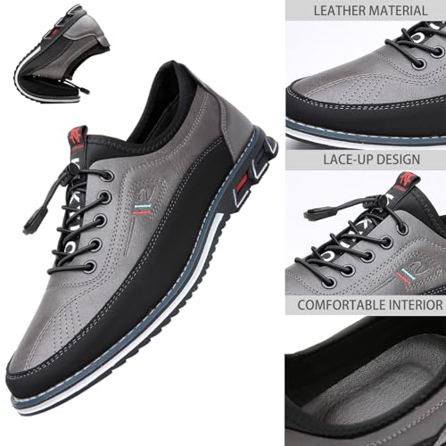 Men's Casual Business Lace-Up Oxford Shoes Slip-On Leather Working Walking Flat Loafers Office Party Dress Shoes2