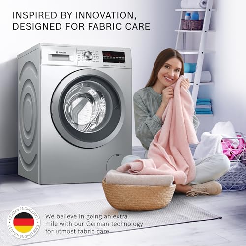 Image of Bosch 8 kg Inverter Fully-Automatic Front Loading Washing Machine Appliance (WAT24464IN, Silver, Inbuilt Heater)