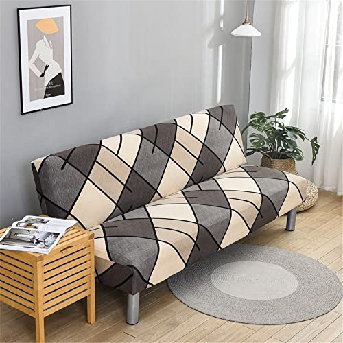 Surwin Housse de Clic Clac élastique Canapé 2/3 Places, Housse de Canapé sans Accoudoir Couverture de Canapé-lit Universel Tout Couvert Canapé Pliant...