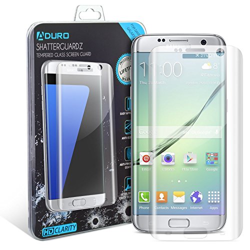 Galaxy S7 Edge Screen Protector, Aduro SHATTERGUARDZ Tempered Glass Screen Protector Ballistic Premium High HD Clarity for Samsung Galaxy S7 Edge