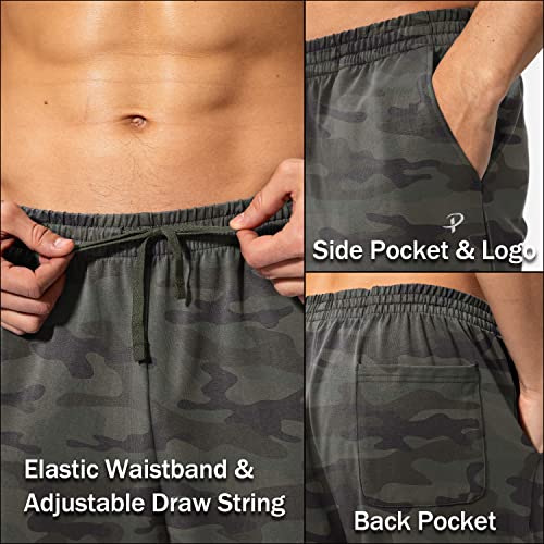 Image of Pudolla Men's Cotton Yoga Sweatpants Athletic Lounge Pants Open Bottom Casual Jersey Pants for Men with Pockets