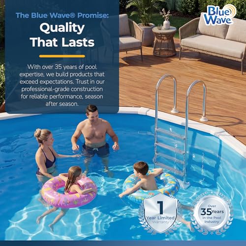 Image of Blue Wave Premium Stainless Steel in-Pool Ladder for Above Ground Pools