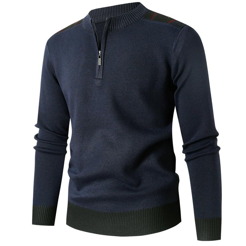 Felpa con cappuccio da uomo con zip a quarto di lunghezza