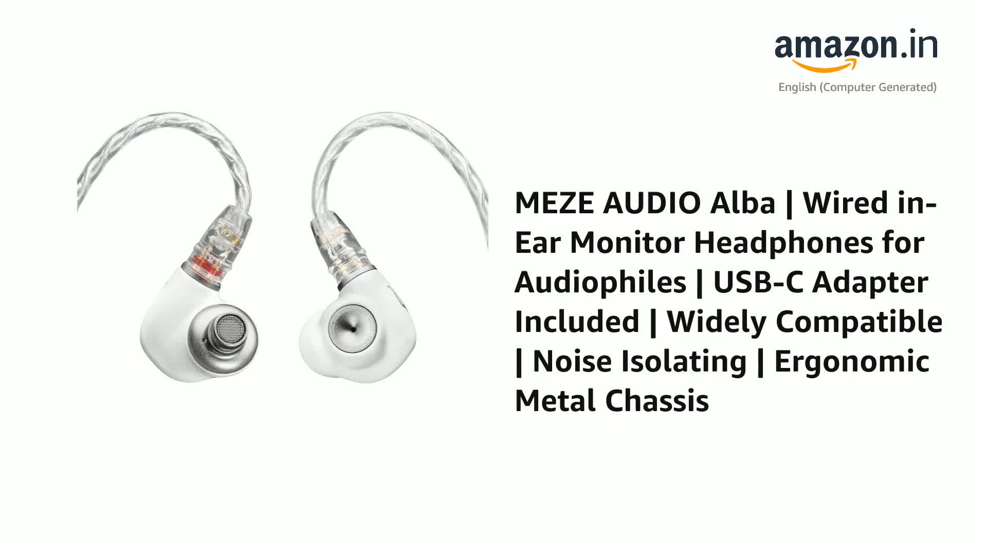 MEZE AUDIO ALBA | Wired Earbuds in-Ear Monitor Headphones for