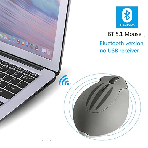 Image of Bluetooth 5.1 Wireless Mouse,No Receiver Inside,Cute Animal Hamster Shape,M Size Silent Click Compatible with Android Tablet /MacBook /Chrome /Microsoft Surface /Windows 8.1 Above, Gray