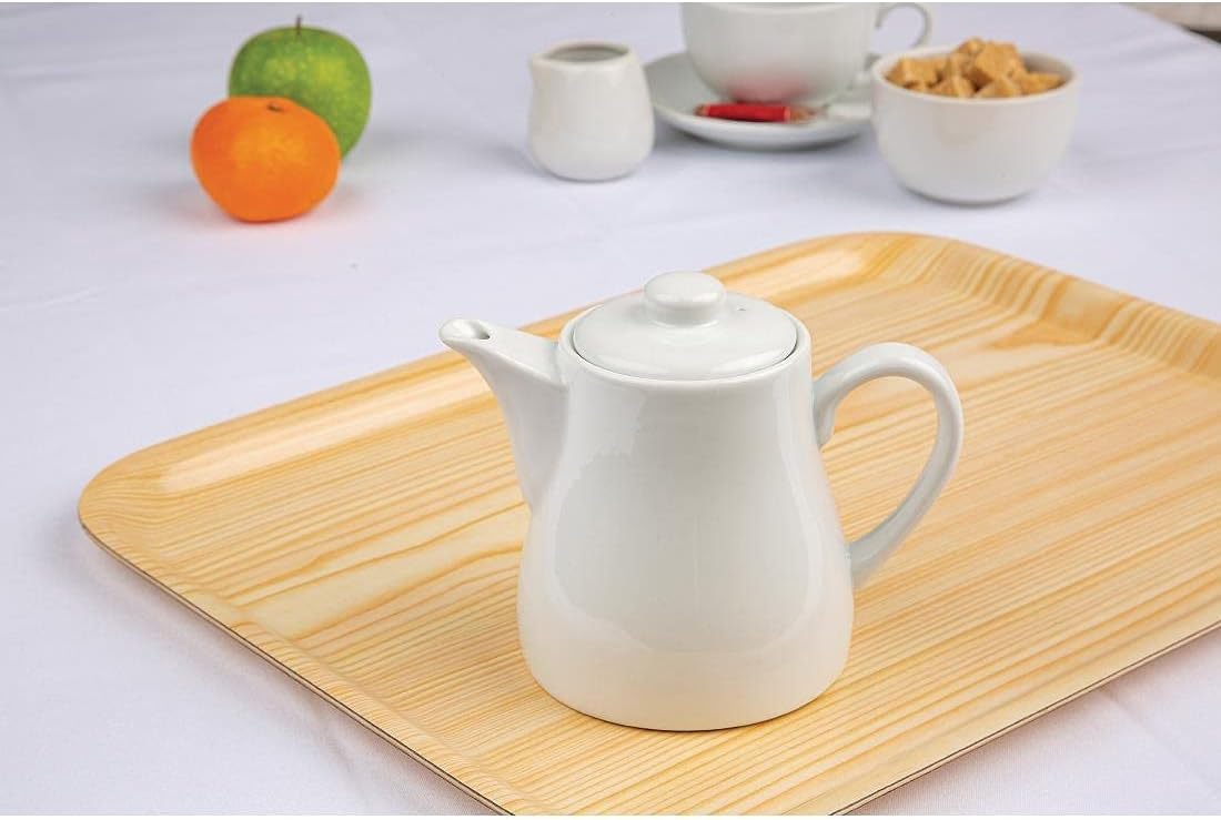 Olympia Whiteware Teapots 483Ml 17Oz Porcelain Infuser Innovative Design 4pc