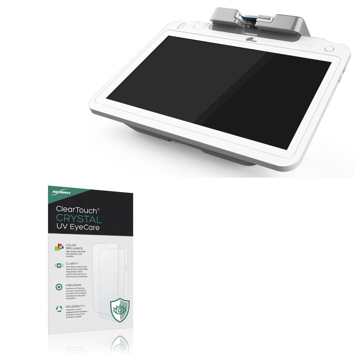 BoxWave Screen Protector Compatible With PAX E700 - ClearTouch Crystal Anti-UV EyeCare (2-Pack), Filters out Harmful Blue Light Reduce Fatigue