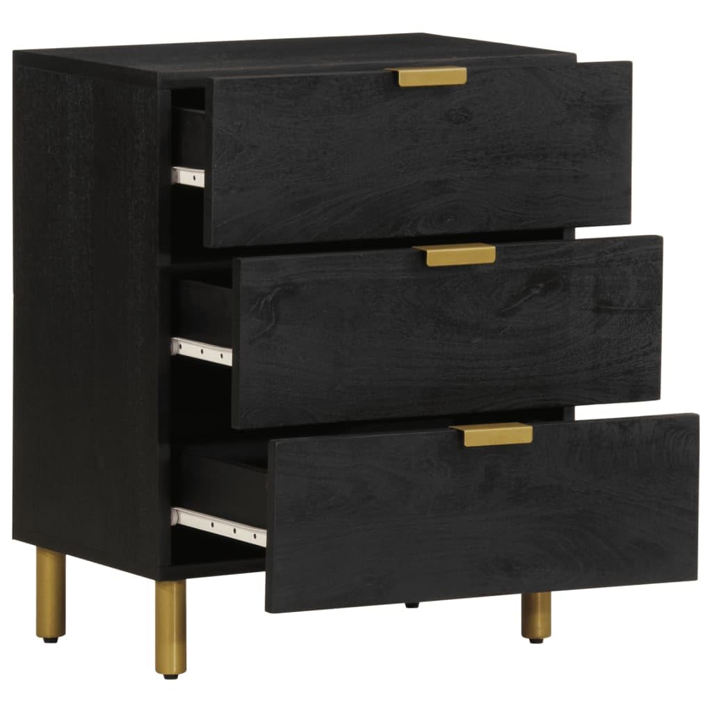 Homgoday Mesita de noche, mesita de noche, mesita de noche, mesa auxiliar para cama, dormitorio, salón, 50 x 33 x 62 cm, color negro