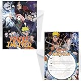 16 Pcs Japanese Anime Birthday Party Invitations with 16Pcs Envelopes Japanese Anime Themed Party Invitations for Kids Birthday Party Supplies 5×7Inches (NRT002)