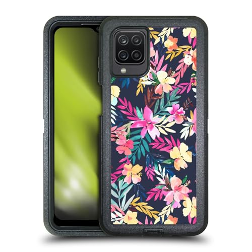 Coque Galaxy A12 Fleurs Tropicales Roses Style Vacances