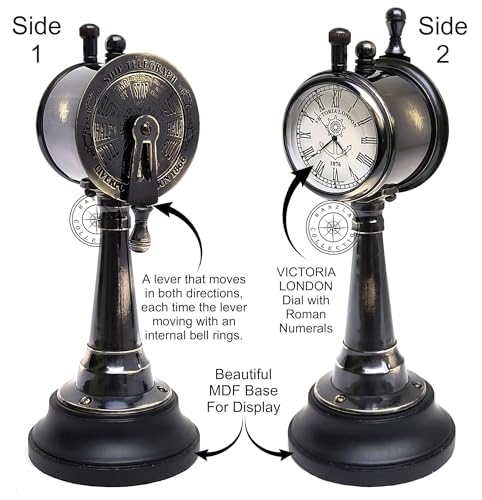Telégrafo de órdenes con reloj para barco miniatura coleccionable vintage 6