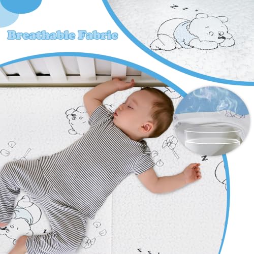 Image of Memory Foam Mattressrifold,Trifold Pack and Play Mattress, 38 inchx26 inch Dual Sided Memory Foam Mattress for Pack n Play, Portable Foldable Pack Play Mattresses Pad with Breathable Animal Cover