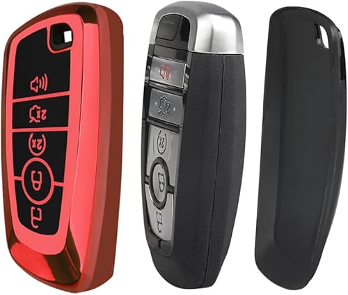 Miniatura 7 de Funda para llavero Ford con llavero, carcasa para llave de automóvil, TPU suave, 5 botones, (2017-2024) para Ford Explorer Fusion Escape Edge