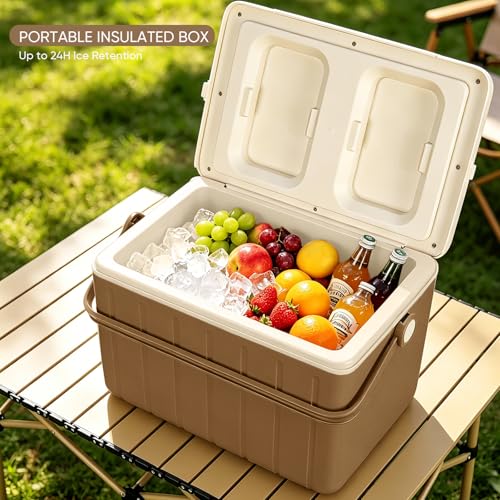 Image of 6Qt 13Qt 19Qt Northroad Camping Coolers,Stylish Macaron Color Durable Hard Cooler,Portable Insulated Ice Chest with 24 /48 Hour Ice Retention,Multi- Size for Camping,Picnic,Beach,Travel