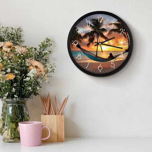 Horloge murale à quartz blanche moderne et ronde de 25,4 cm