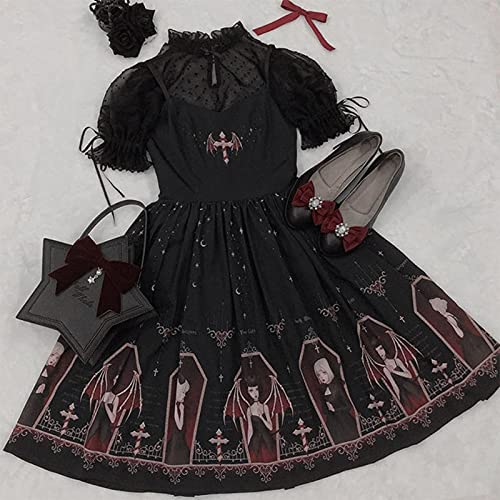 ZXCB Japonais Gothique Lolita jsk Robe Noire Robe Femmes Harajuku Rue Street sœur Douce sœur Mignonne Robe Filles Blanches Punk Robes Cover
