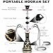 4-Hose Premium Hookah Set (Black & Gold) - Sleek Shisha Pipe for Group Sessions | Ideal for US Home Entertaining (Black)