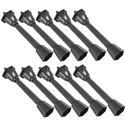 MUSISALY Micro Landscape Decor Set 10pcs Mini Street Lights Resin Crafts Vivid Lamp Post Shape