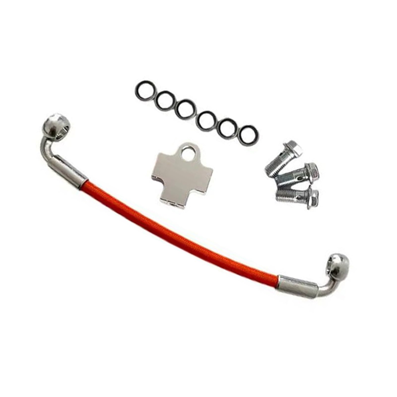 Motorbike Brake Line 10cm-500cm Motorcycle Brake Hose 3 Way Adapter Connector M10X1.25 Clutch Hydraulic Oil Pipe 90°-90° Accessories(120cm)