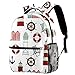 Grundschule Schultasche Leuchtturm Rettungsboje Teenager Mädchen Schulrucksack ergonomischer Kinderrucksack Jugendliche 29.4x20x40cm