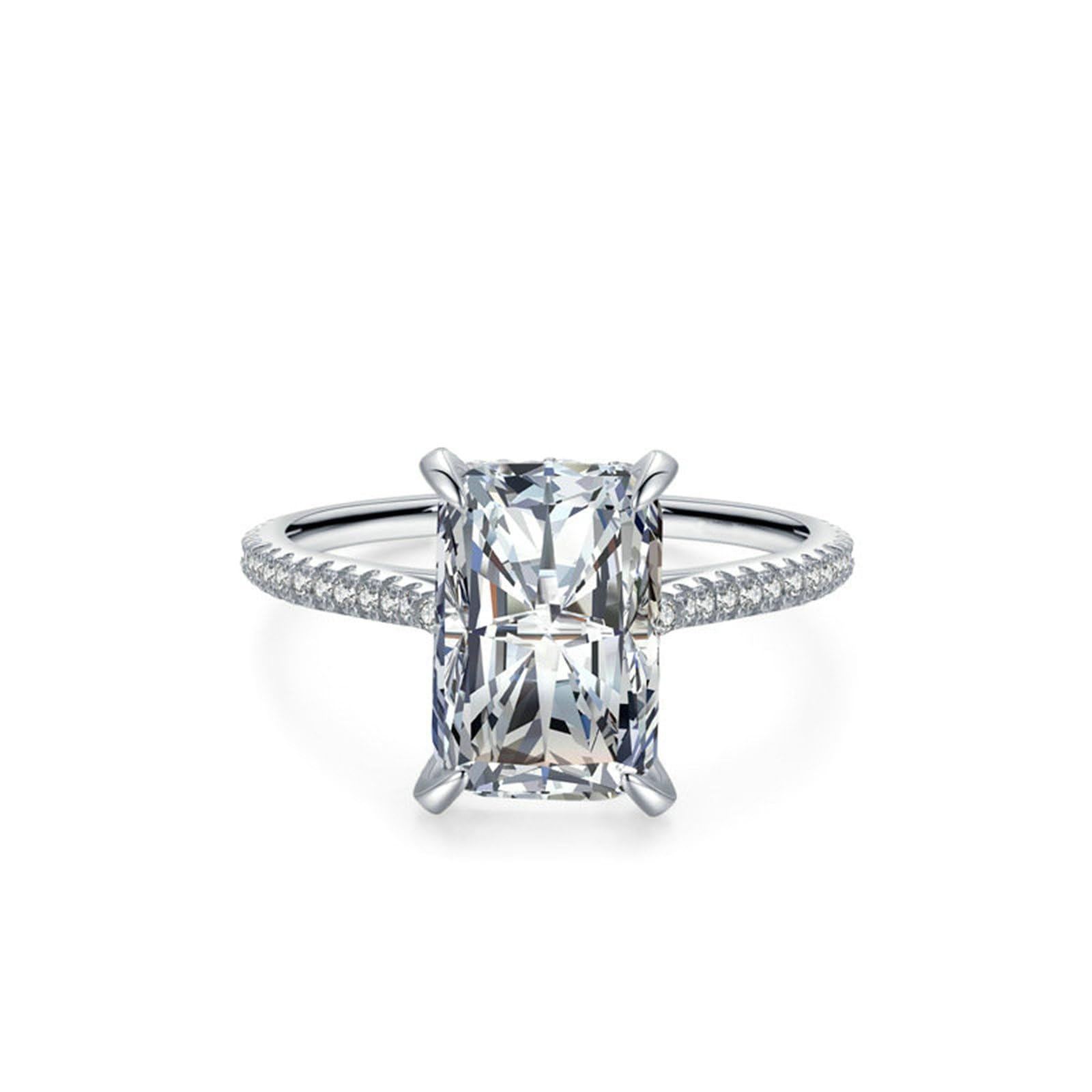 Ring für Damen Weissgold, Hochzeitsring Echt Gold Trauringe mit 5ct Moissanite Ehering Solitär Ehebandring