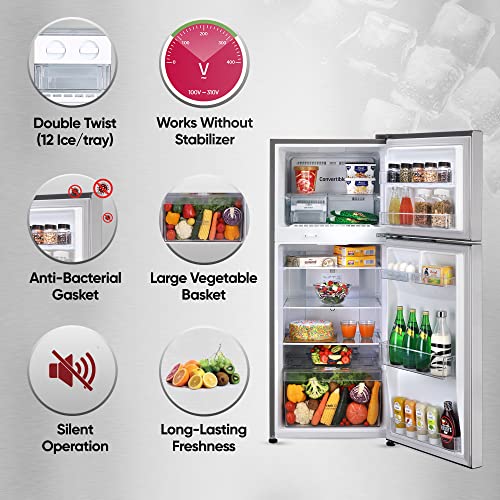 Image of LG 240 L 2 Star Frost-Free Smart Inverter Double Door Refrigerator Appliance (2023 Model, GL-S292SPZY, Shiny Steel, Convertible)