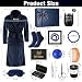 Nuogo 15 Pcs Birthday Gifts for Men Beard Care Set for Him Dad Birthday Gifts Basket Ideas Kit for Men Tumbler Bath Robe for Father's Day Dad Husband Boyfriend Box(Unhooded,Navy)