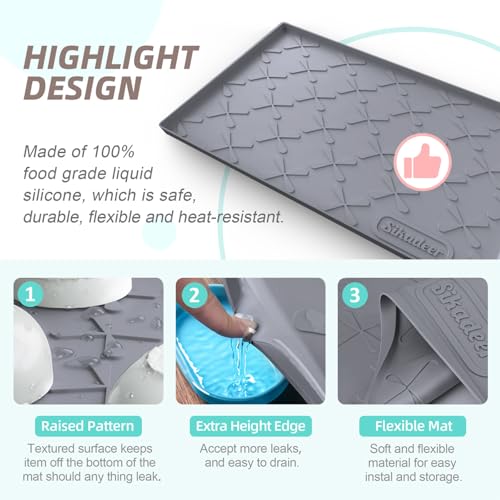SIKADEER 31" x 22" Under Sink Mat Waterproof, Silicone Mat Kitchen Drawer Shelf and Cabinet Liner, Sink Protector for Kitchen Organizers and Storage, Boot Tray Pet Food Mats by SIKADEER - Image 4
