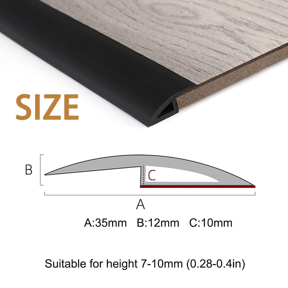 Rampes De Seuil De 7-10mm De Hauteur Pour Entrées, Bande De Transition Autocollante En PVC Pour Moquette, Bande De Finition Pour Carrelage