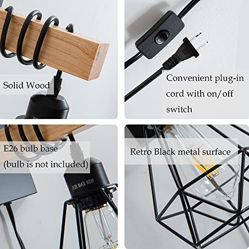 COTTAGE-LIFE-2-Pack-Black-Wall-Sconce-Farmhouse-Plug-in-Wall-Light-Fixture-Rustic-Wall-Lamp-Indoor-Wall-Lights-with-OnOff-Switch COTTAGE LIFE 2 Pack Black Wall Sconce Farmhouse Plug in Wall Light Fixture Rustic Wall Lamp Indoor Wall Lights with OnOff Switch
