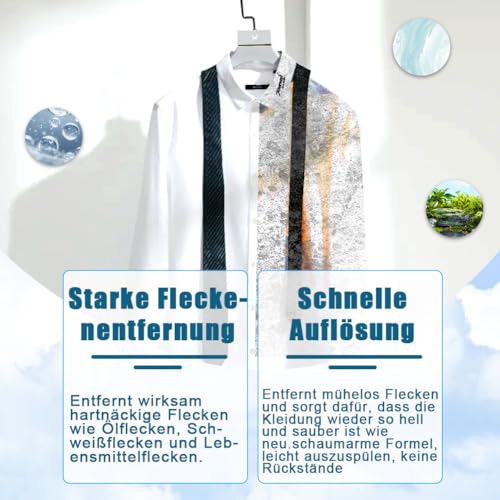 Fosoloni Fleckenentferner Kleidung,3 Stück Stain Treater Spray Set,Wäschefleckenentferner für Kleidung, Butter,Spezialfleckentferner gegen Fettflecken, Schokoladen-Flecken,Für weiße Wäsche,Stricken – Bild 8
