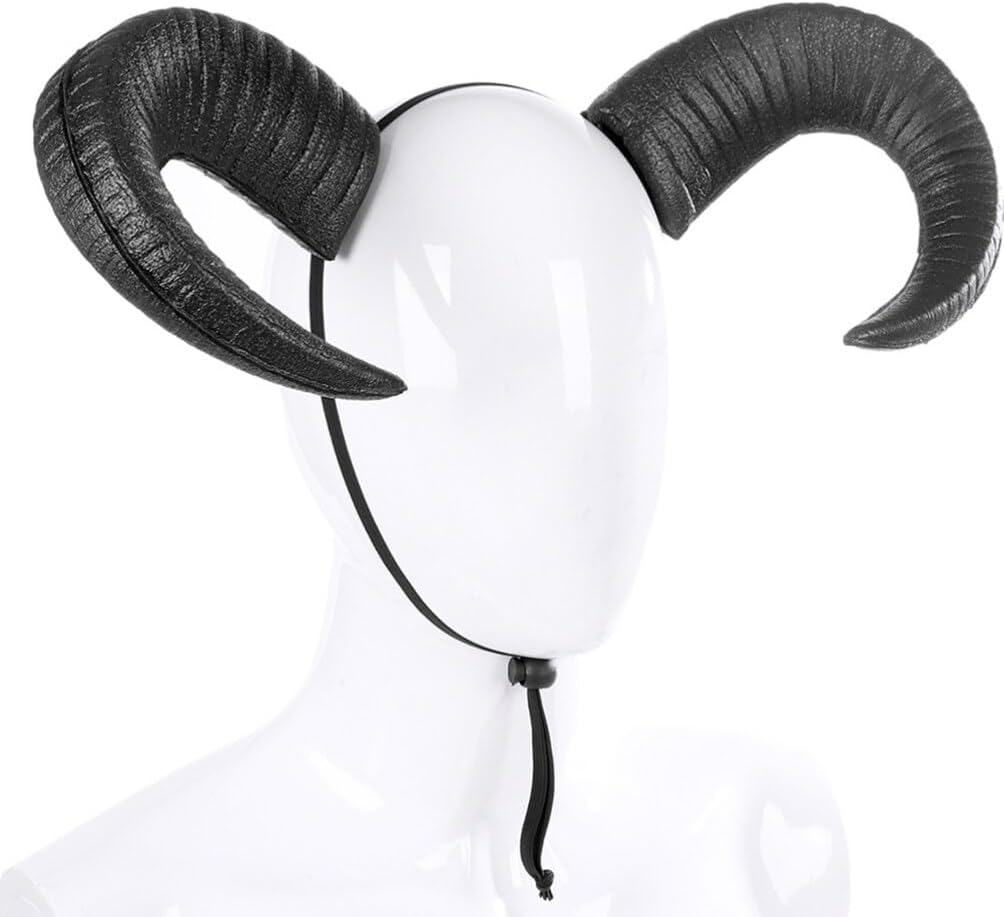 Halloween Horns Headband Sheep Horn Hair Hoop Imitation Ox Headdress Cosplay Fancy Dress Devil Headband Hair Accessory for Halloween Party - Image 2