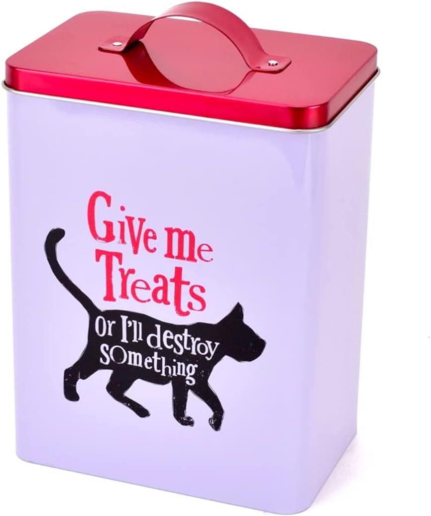 Widdop and Co Fun, Humorous Cat Biscuit Treat Storage Tin Give Me