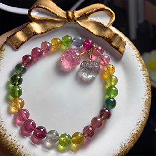 7Mm Natural Colorful Tourmaline Gemstone Clear Round Beads Crystal Bracelet Pendant Aaaa #TOP3
