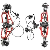4WD Front & Rear Drive Set CV Axle Shaft Assembly with Differential Gearbox, Suspension Swing Arm Kit, Steering Spindles, Hydraulic Brake Calipers & Rotors for Go Kart ATV UTV Quad Buggy Golf Cart